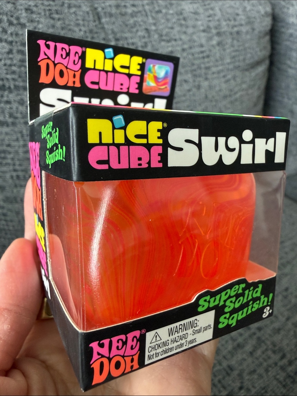 BNIB NeeDoh Nice Cube Swirl, Orange/Pink/Yellow